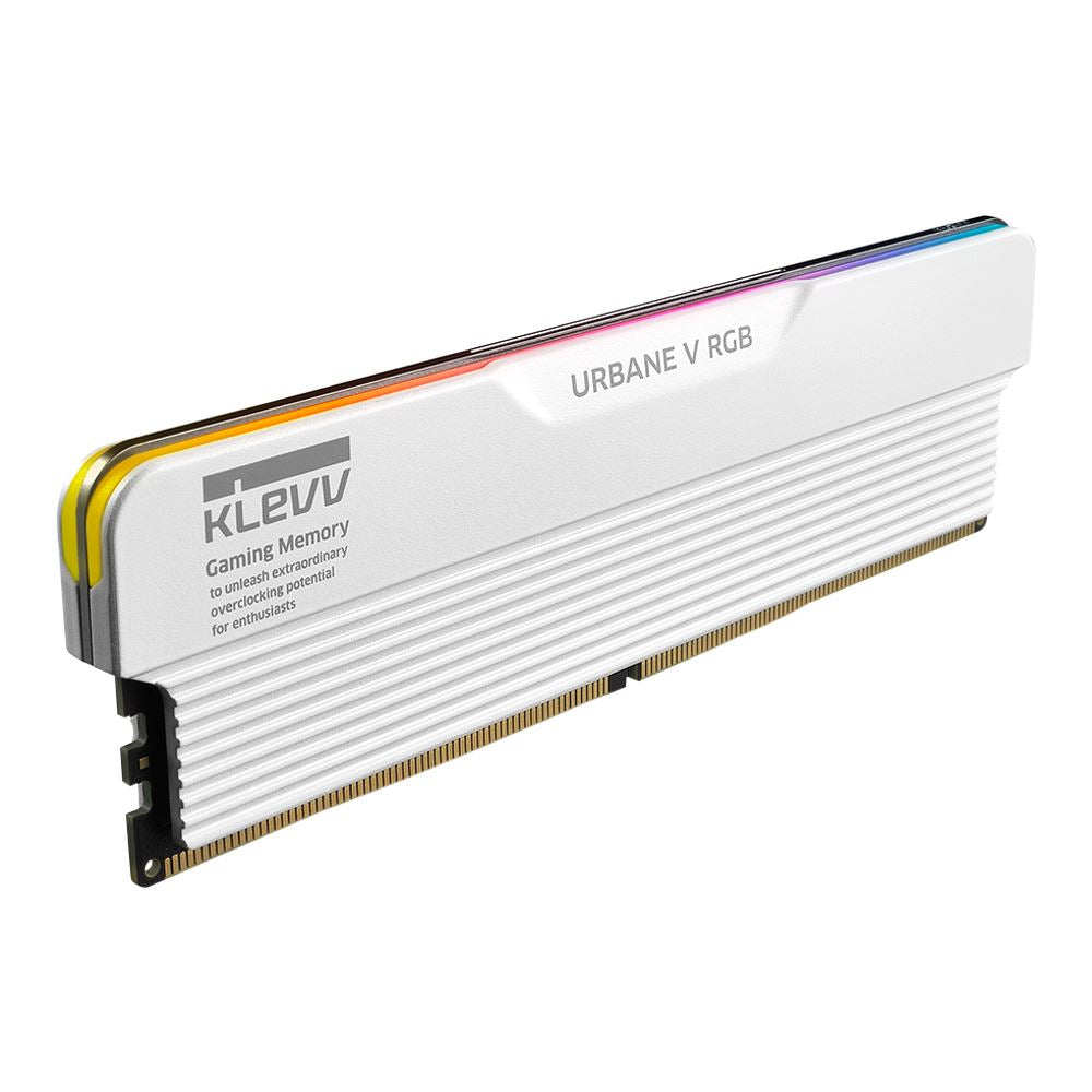 KLEVV URBANE V RGB 32GB (2x16GB) DDR5-6000 CL28 Desktop Memory Kit 5AGUA80-60B280M - Brilliant White