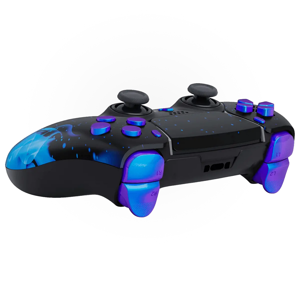 MODDEDZONE BLUE FIRE PS5 DualSense Edge Custom Modded Wireless Controller